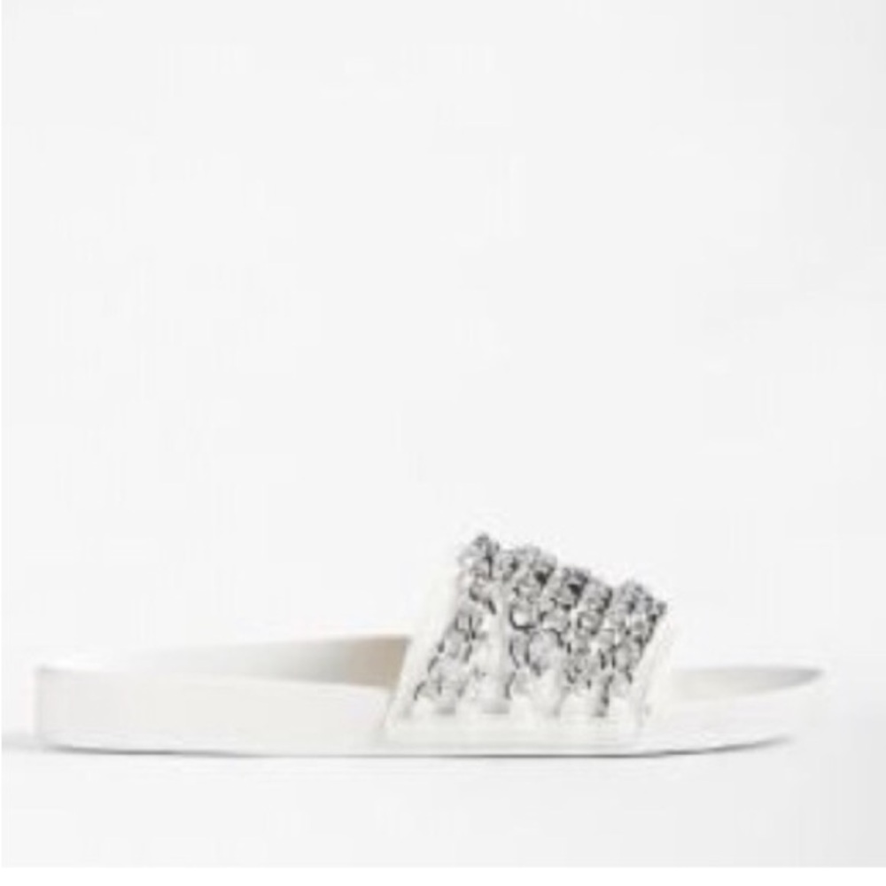 White Slide Sandals - Picture 2 of 3